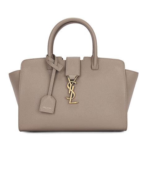 Saint Laurent Baby Downtown YSL Cabas Bag in Greyish Brown 